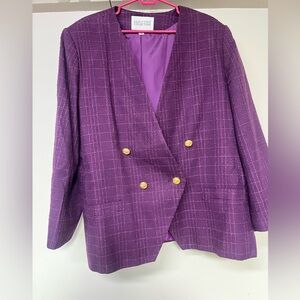 Executive Collection Size 22W Womens Purple Button Blazer